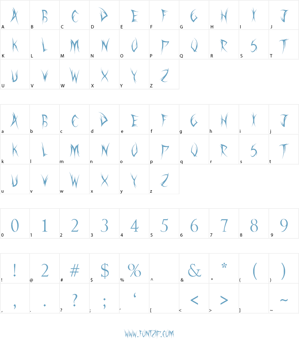 Sword Thrasher Font Character